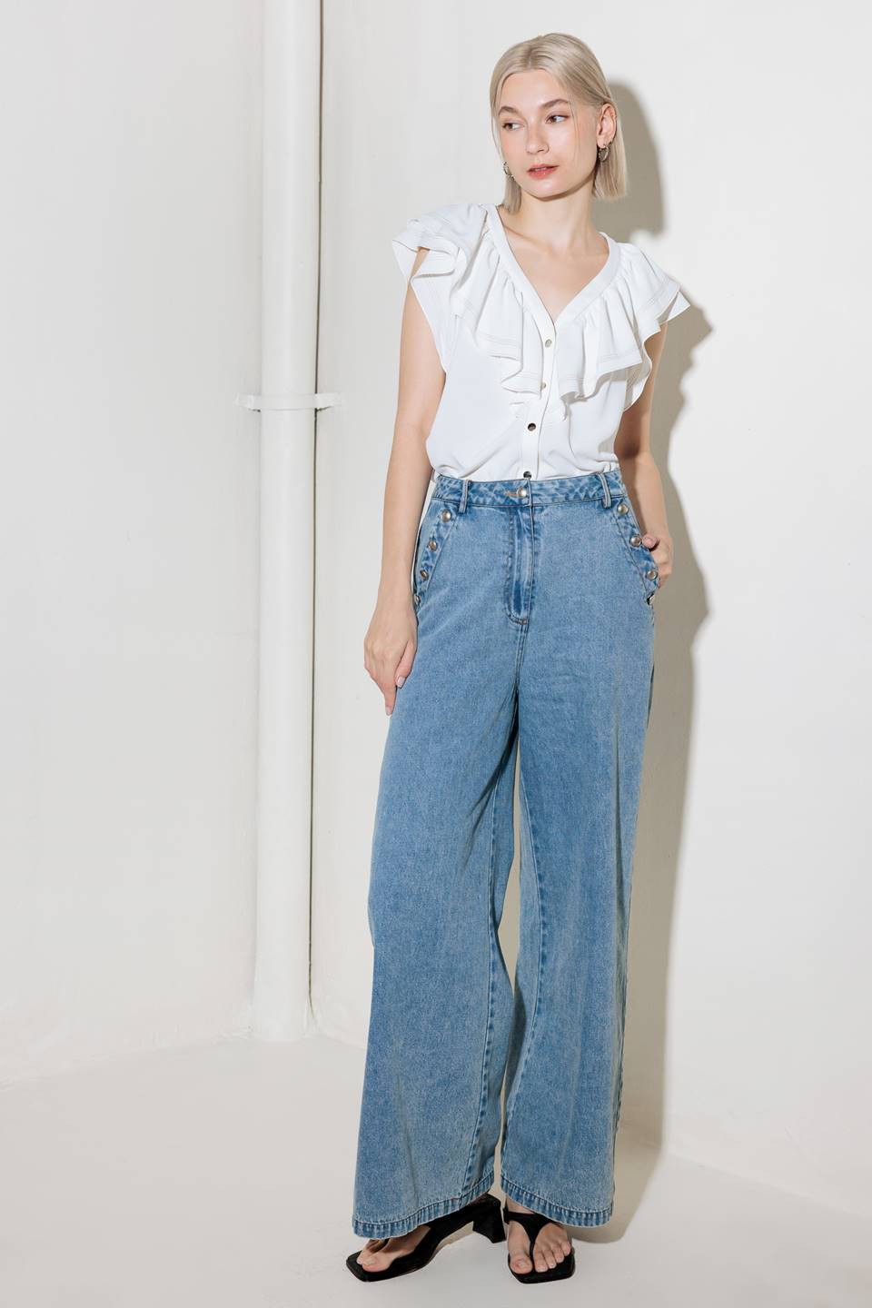 MADE FOR ROMANCE OFF WHITE WOVEN TOP Flying Tomato